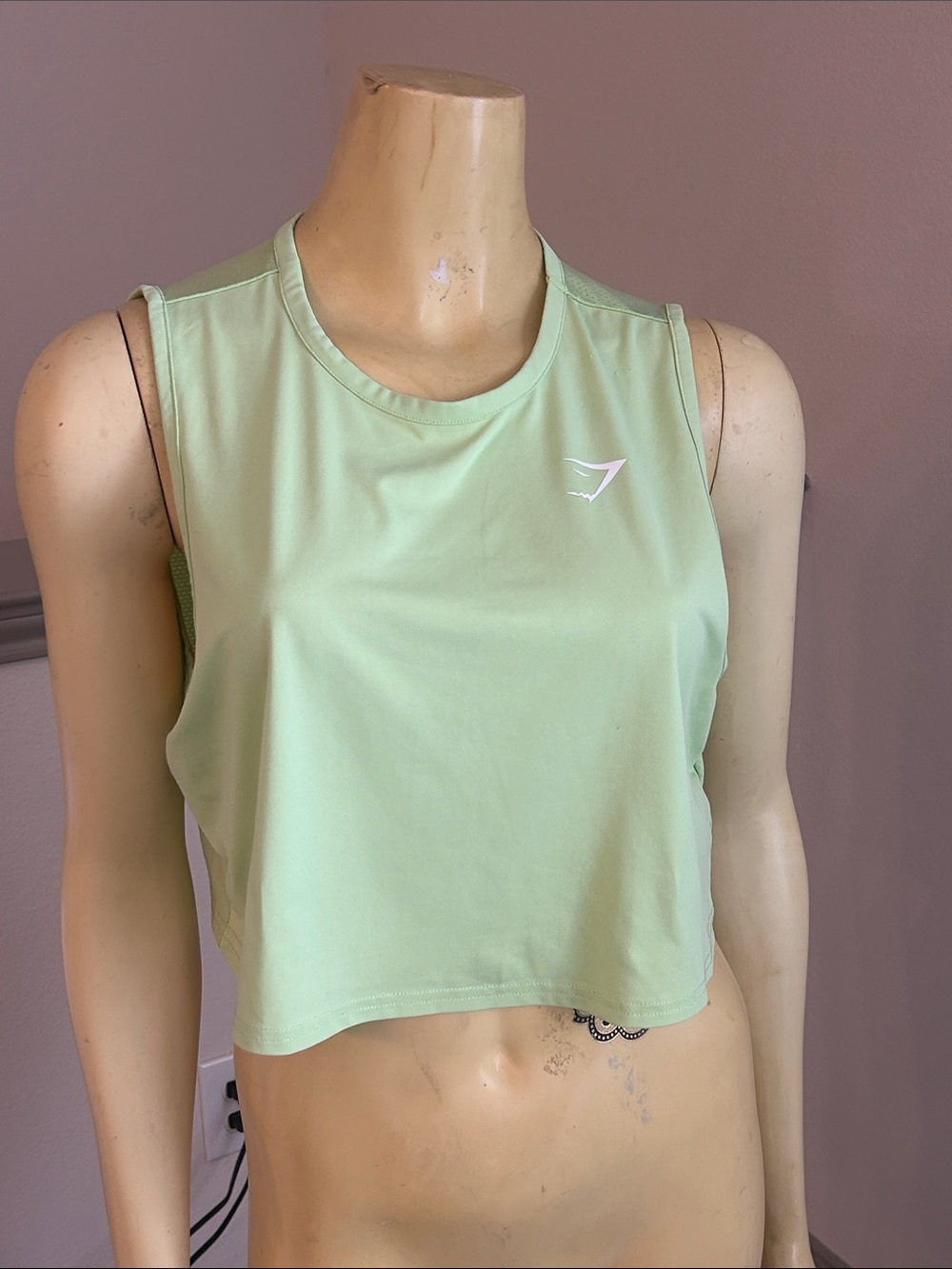 Gymshark Light Mint athletic Sleeveless Crop tank Top medium